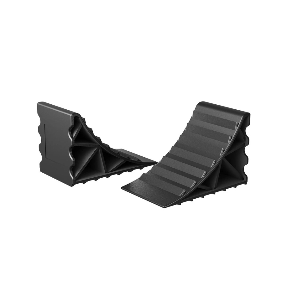 Wiltec Unterlegkeile Set aus HDPE in Schwarz, 2 Stück, B/H/T: 14,8 x 9,8 x 8,9 cm - Bild 2