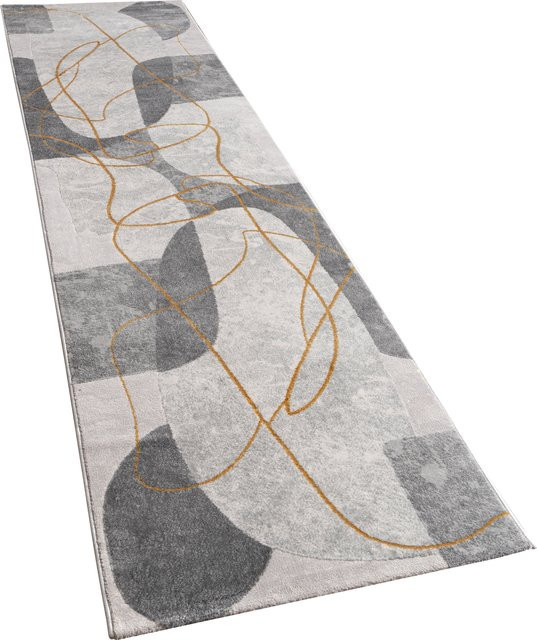 Teppich Tiana Grau mit geometrischem Muster und Hoch-Tief-Effekt, B/T: 80 x 300 cm - Bild 1