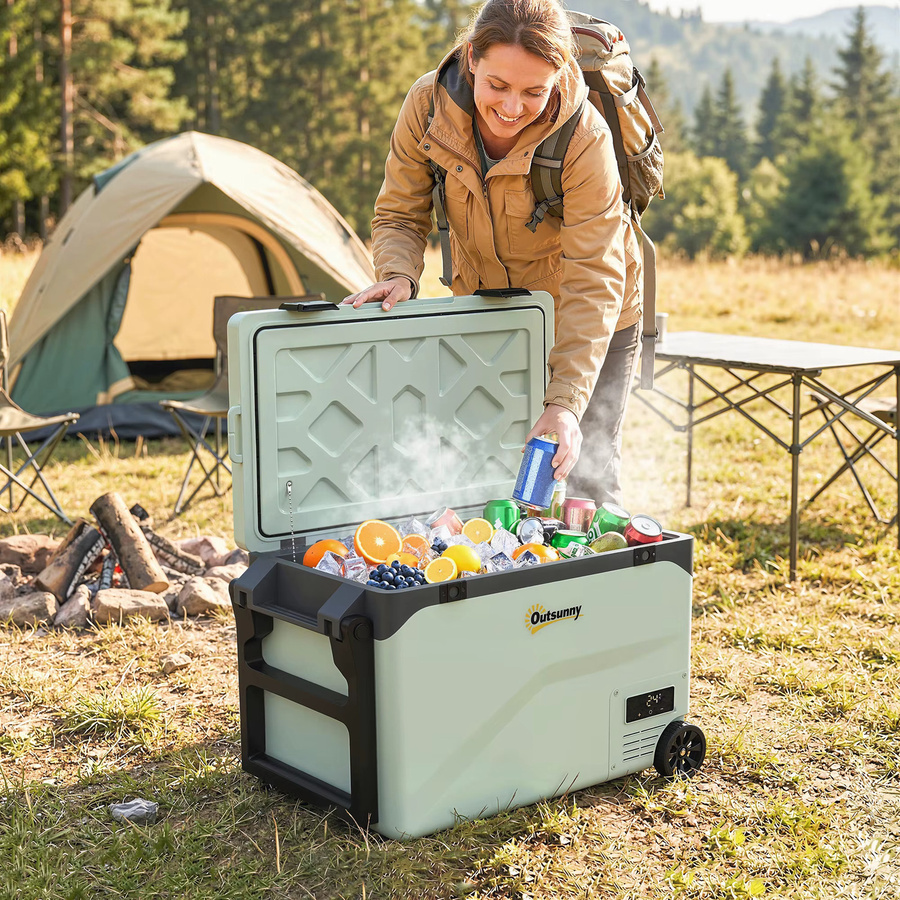 Outsunny Kompressor-Kühlbox 42,5L mit Bluetooth-Telefonhalterung und Flaschenöffner für Camping und Picknick - Bild 2