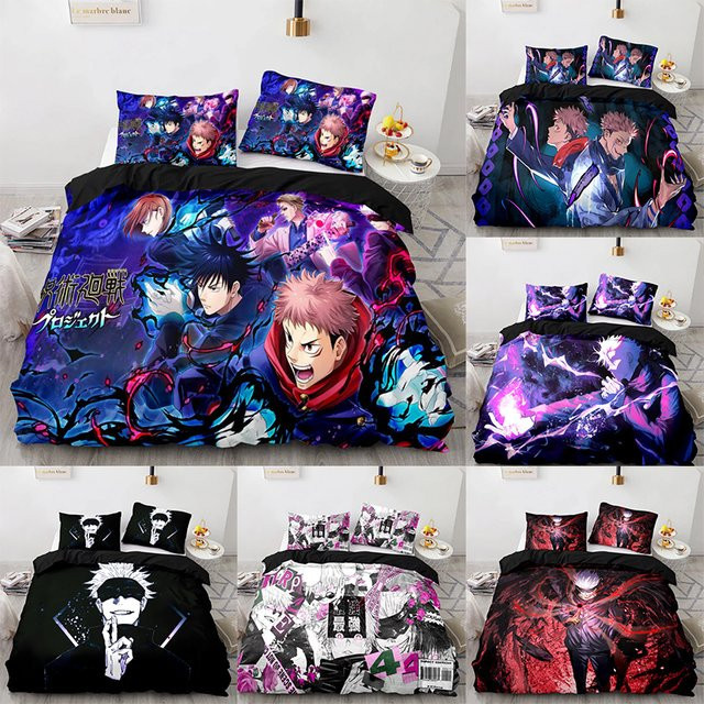 Bandai Jujutsu Kaisen Satoru Gojo Bettwäsche Set mit Bettbezug und Kissenbezug, Mehrfarbig - Bild 1