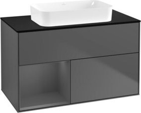 V&B Waschtischunterschrank Finion in Anthrazit, Breite: 100 cm, Tiefe: 60,3 cm - Bild 1