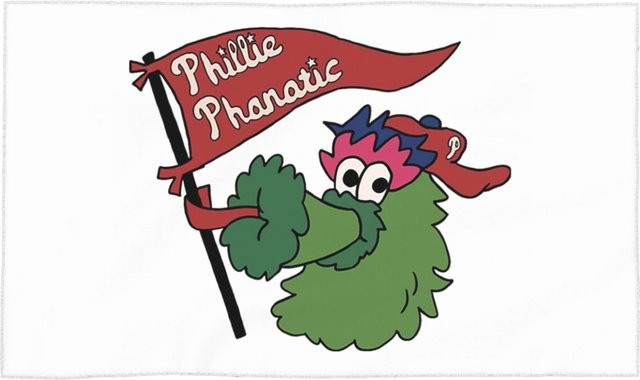 Phillie Phanatic Gesichtstuch aus Baumwolle, weiß, B: 40 cm, H: 60 cm - Bild 1