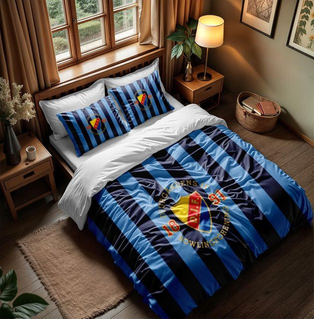 GAIS Bettwäsche-Set aus Mikrofaser mit Streifen-Design, Blau, B/H: 135 x 200 cm - Bild 1
