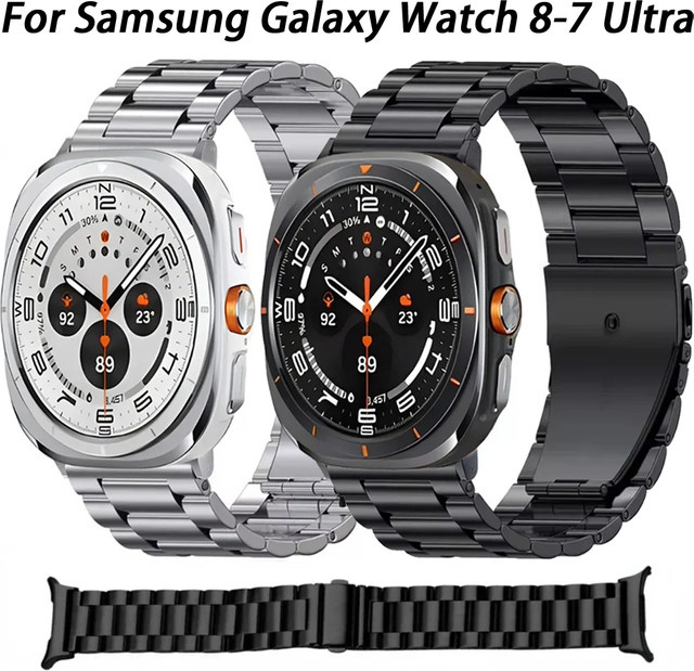 Uhrenarmband Edelstahl, Silber, Unisex, für Samsung Galaxy Watch 8-7 Ultra 47 mm - Bild 1
