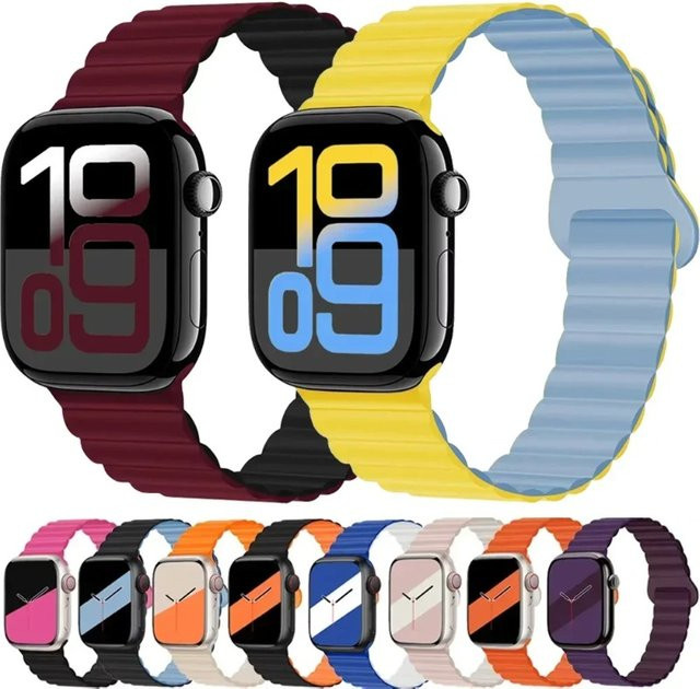 Silikon-Magnetarmband für Apple Watch, Schwarz, Unisex - Bild 1
