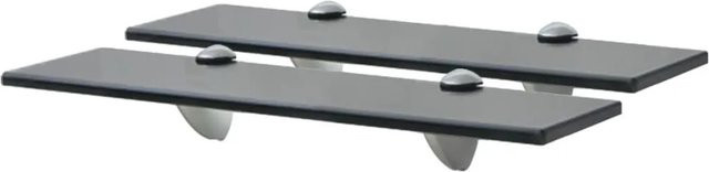 vidaXL Schweberegale aus gehärtetem Sicherheitsglas, 2er Set, Schwarz, B: 40 cm, T: 10 cm, Höhe: 0,8 cm - Bild 1