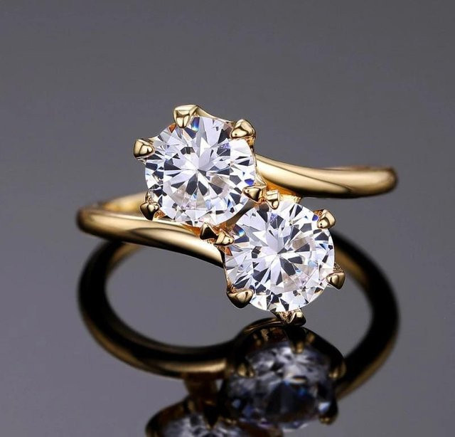 YIRAN Jewelry Ring, Zirkonia, Kupfer, Weiß, Damen - Bild 1