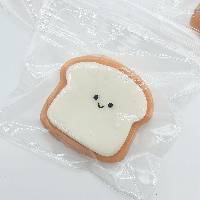Kawaii Toast Squishy Knet-Spielzeug, beige - Bild 1