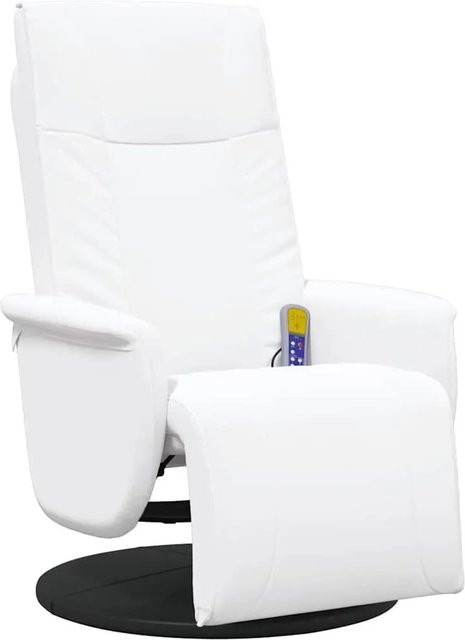 vidaXL Massage Relaxsessel in Weiß aus Kunstleder mit Armlehnen, B/T/H: 71 x 90 x 105 cm - Bild 1