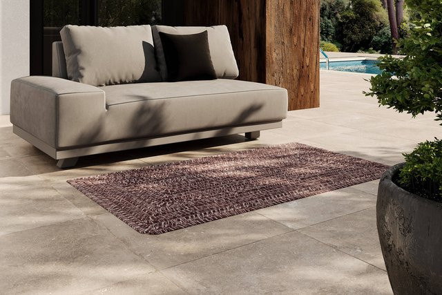 OUTFLEXX Harmony Outdoor Teppich Andorra-White aus recyceltem PET-Garn, B/T: 90 x 160 cm - Bild 1