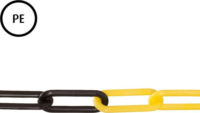 Conacord Absperrkette aus Kunststoff in Schwarz-Gelb, Durchmesser: 6 mm, Meterware - Bild 1