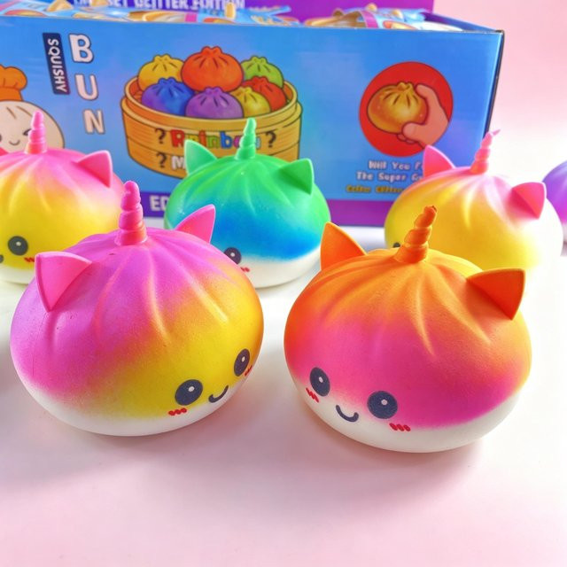 BC Pet Supplies Kawaii Lila Einhorn Knödel Riesen Bao Bun Squishy Stressabbau - Bild 1