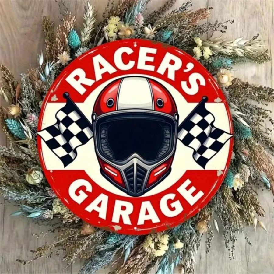 Vintage Racer Metallblechschild im amerikanischen Stil als Wanddekor für Garage und Bar, bunt, B/H: 20 x 20 cm - Bild 3