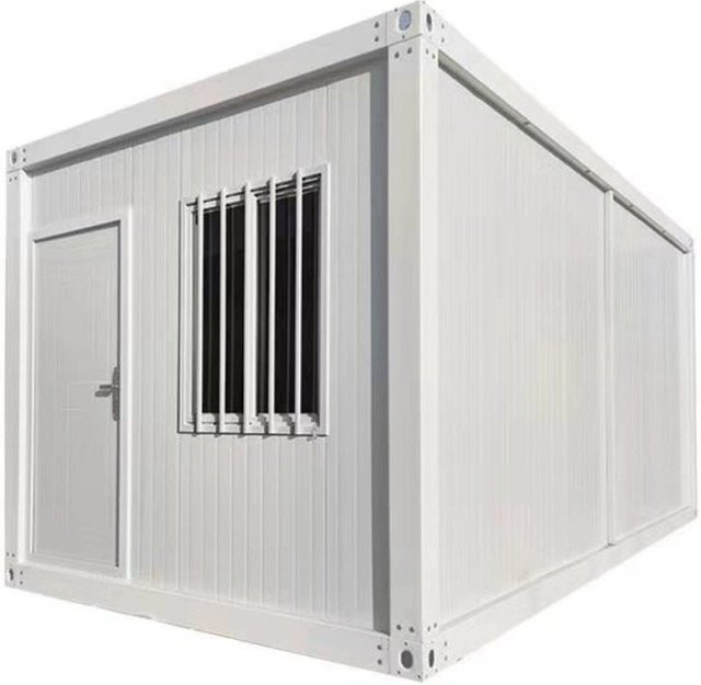 Modernes Container-Mobilhaus aus Stahl in Weiß als Büro-Fertighaus mit einfacher Montage - Bild 1
