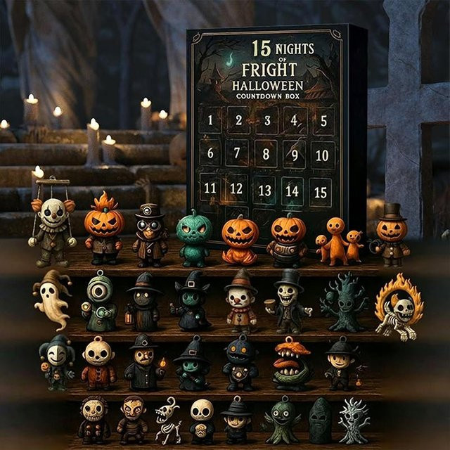 Halloween Grusel Countdown Box, mit Mini Gruselfiguren - Bild 1