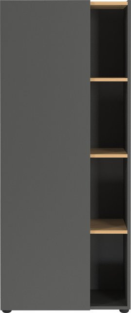 Germania Aktenschrank 2233-549 GW-Adrano in Graphit und Navarra-Eiche-Nb. mit griffloser Optik, B/H/T: 61 x 145 x 34 cm - Bild 1