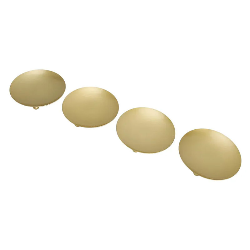 Tooarts Set aus 4 Kerzentellern aus Metall in Gold, runde Stumpenkerzenhalter im Glamour-Design - Bild 3