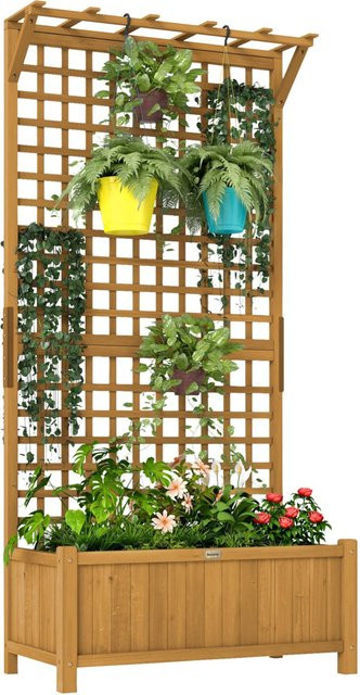 Outsunny Hochbeet aus Holz in Gelb, B/H/L: 45 x 183 x 90 cm - Bild 1