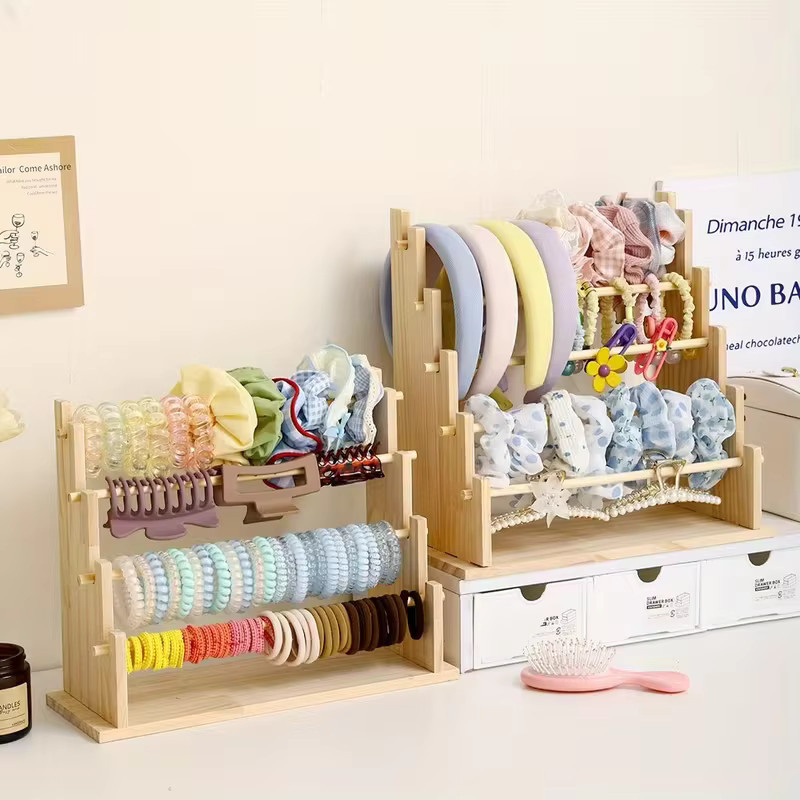 Holzer Aufbewahrungsständer für Haarschmuck und Haarband-Ausstellungsständer mit großem Fassungsvermögen - Bild 1