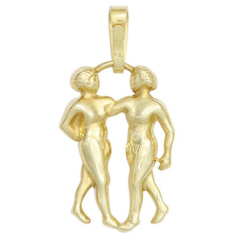 Colfem Anhänger Sternzeichen Zwilling, 333 Gelbgold, Unisex - Bild 1