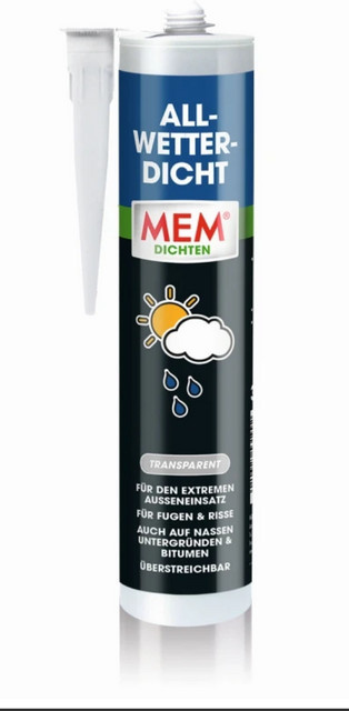 MEM Allwetter-Dichtstoff transparent, lösemittelbasiert, 300 ml - Bild 1