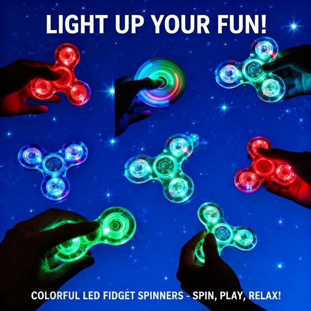 Bandai Fidget Spinner, im Dunkeln leuchtender LED, Fingerspielzeug - Bild 1