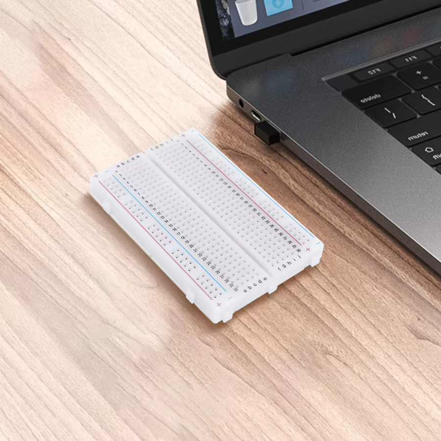 ALLOET Mini-Universal-Test-Protoboard in Weiß mit 400 Verbindungspunkten, lötfreies und spleißbares PCB-Steckbrett für Roboter-Experimente - Bild 2