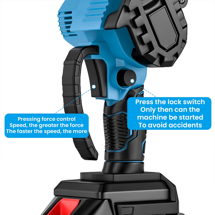 Elektrische Mini-Kettensäge für Makita 21V Akku, 6 Zoll Holzschneider in Blau, 3000W tragbares Gartenwerkzeug - Bild 4