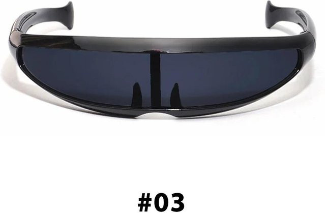 Verspiegelte Sonnenbrille Alien, Kunststoff, Vollrand, oval, Herren, White Black - Bild 1
