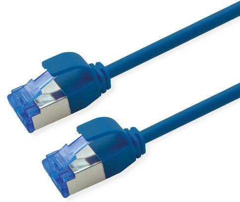 Roline Patchkabel Cat.6A S/FTP LSOH PoE Ethernet LAN, Blau, Länge: 0,5 m - Bild 1