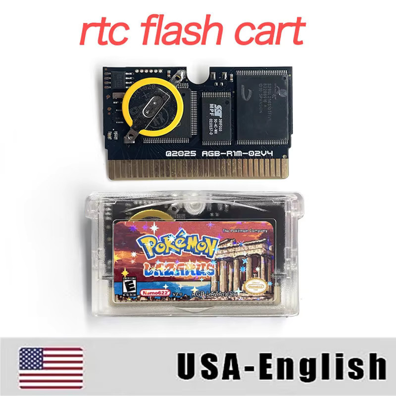 Pokemon Lazarus v2.0 RTC Flash Cart für GBA mit Echtzeituhr und ROM Hack Support, Multicolour - Bild 2