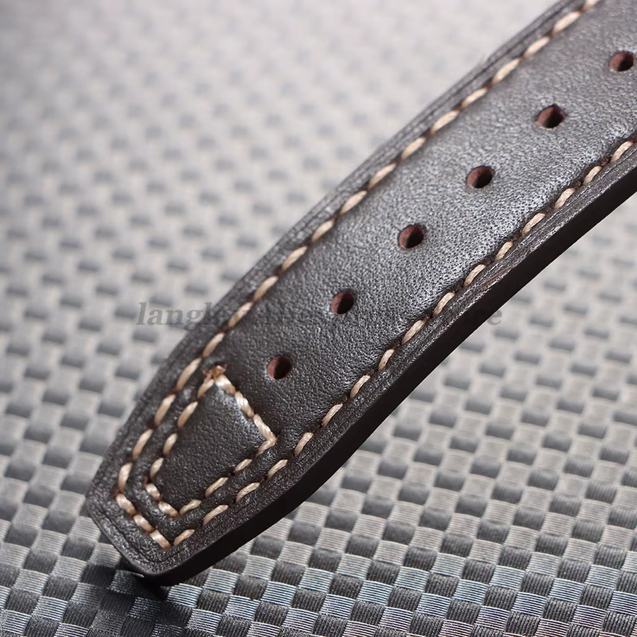 Uhrenarmband Leder, Schwarz, Unisex, 20mm, 21mm - Bild 2