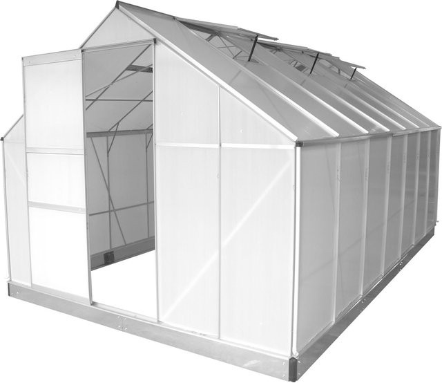 Gewächshaus OSAKA von POWERTEC GARDEN aus Aluminium und Polycarbonat, transparent, B/T/H: 430 x 250 x 205 cm - Bild 1