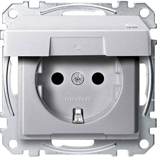 Merten Steckdose System M Aluminium MEG2414-0460 Silber IP44 - Bild 1