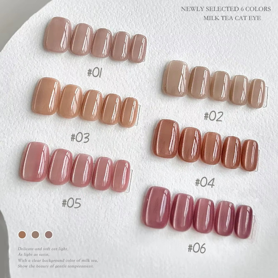 MIANEL Milchtee-Kristall-Katzenaugen-Gel, Nude, 10 ml - Bild 1