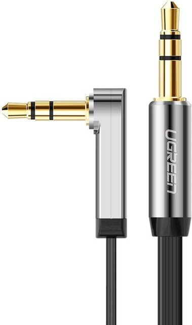 UGREEN AV119 3,5mm Audio-Kabel mit gewinkeltem Jack-Stecker, Schwarz, 0,5 m - Bild 1