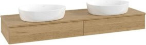 V&B Waschtischunterschrank Antao mit Beleuchtung ohne Frontstruktur, Farbe Honey Oak, B/T: 160 x 50 cm - Bild 1