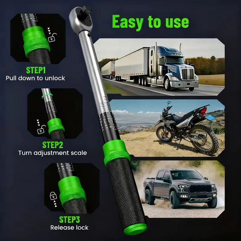 TaskStar Drehmomentschlüssel-Set 8-teilig in Silber, 10–27 Nm mit 3 % Genauigkeit für Auto, Motorrad und Fahrrad - Bild 4