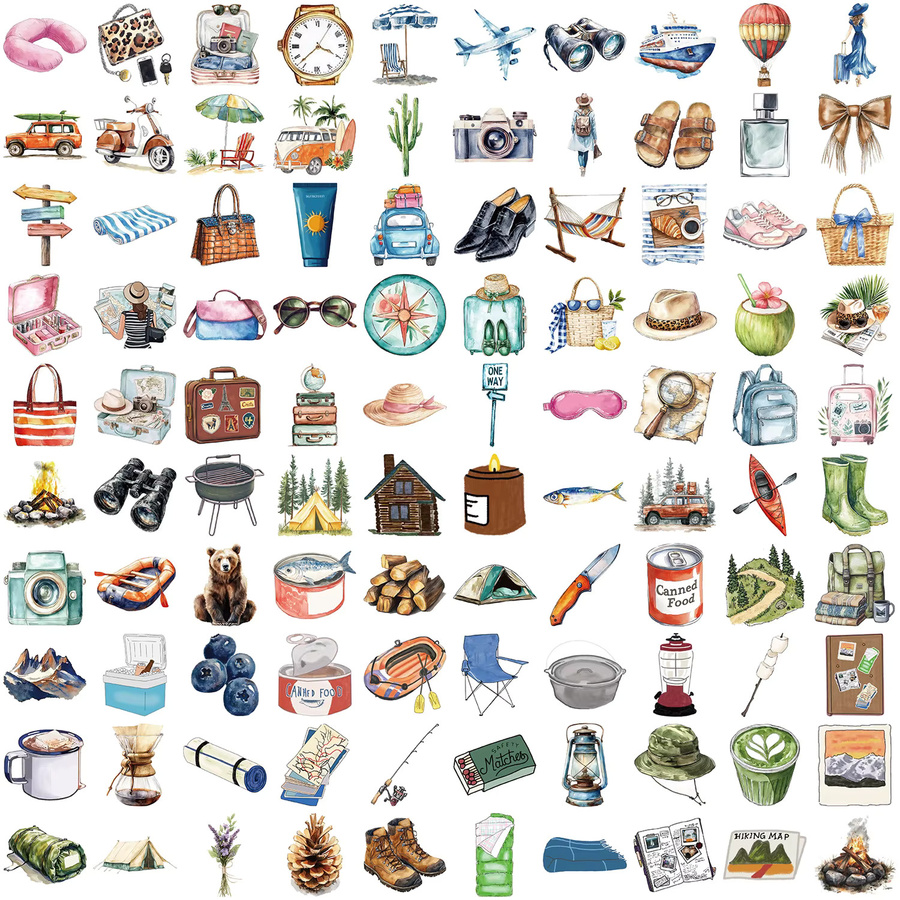 MRJIAANGSON Aquarell Aufkleber, multicolor, 50-teiliges Set - Bild 2