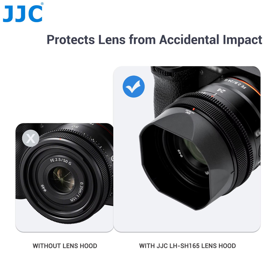 JJC Gegenlichtblende Schwarz für Sony FE 24mm F2.8 G, FE 40mm F2.5 G und FE 50mm F2.5 G Objektive ersetzt ALC-SH165 und ALC-SH166 - Bild 6