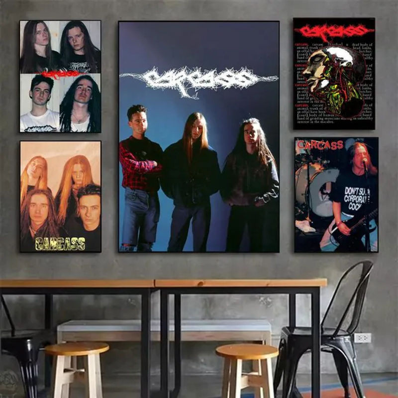 C-CARCASS Rock-Poster als klebrige Wandkunst für dein Zuhause, mehrfarbig und schwarz, rahmenlos - Bild 1