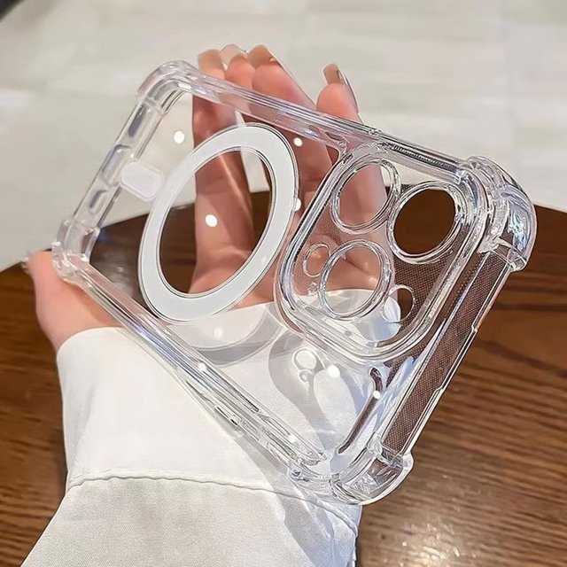 CYYWN Stoßfeste transparente MagSafe Schutzhülle für iPhone 11 bis 17 Pro Max Plus mit magnetischer kabelloser Ladefunktion - Bild 1