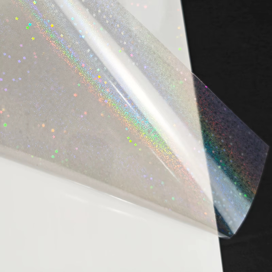 Selbstklebendes holografisches Aufkleberpapier in A4 mit Glitzer-Effekt, 50 Blatt, transparent/multicolour - Bild 3