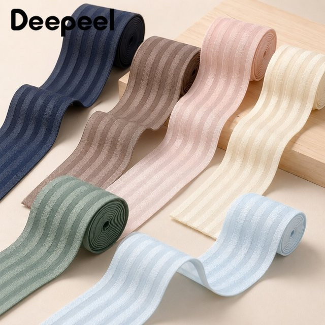 Deepeel Nylon-Elastikband in Multicolour, weiches Stretchband für Rockbund und DIY-Nähzubehör, Breite: 50 mm - Bild 1