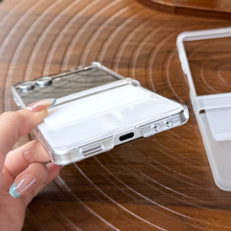 Samsung Handyhülle mit Gummiband-Scharnier für Samsung Z Flip 7, 6, 5, 4, 3 in Transparent, matte und schlanke Abdeckung - Bild 4