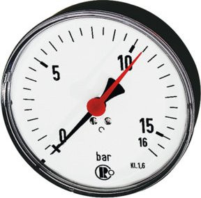 Riegler Standardmanometer aus Kunststoff in Weiß, G 1/4 hinten zentriert, 0-40,0 bar, Durchmesser 80 mm - Bild 1
