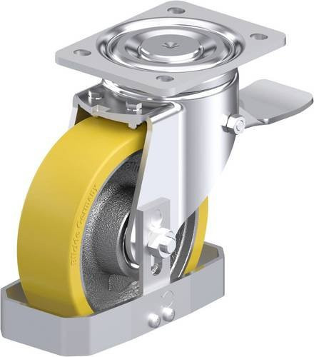 Blickle Stahlblech-Lenkrolle LH-GTH 160K-ST-FS in Silber mit 160 mm Rad-Durchmesser und 800 kg Tragfähigkeit - Bild 1