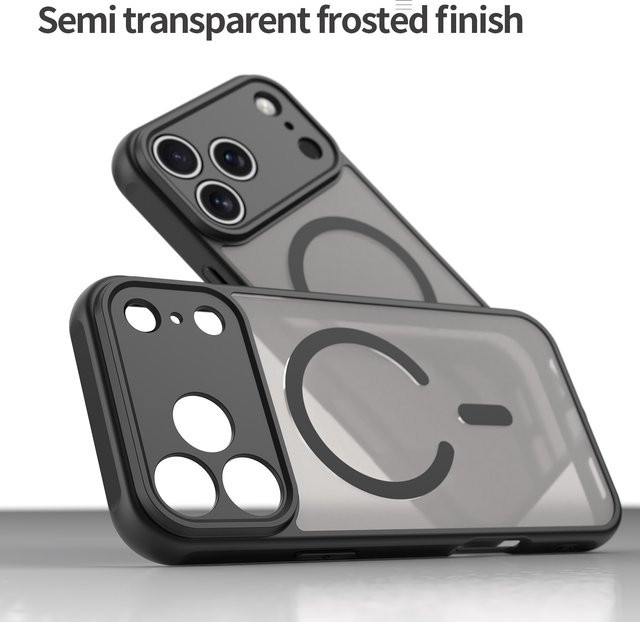 Transparente matte Handyhülle für Apple iPhone mit magnetischem kabellosem Laden in Blau - Bild 1