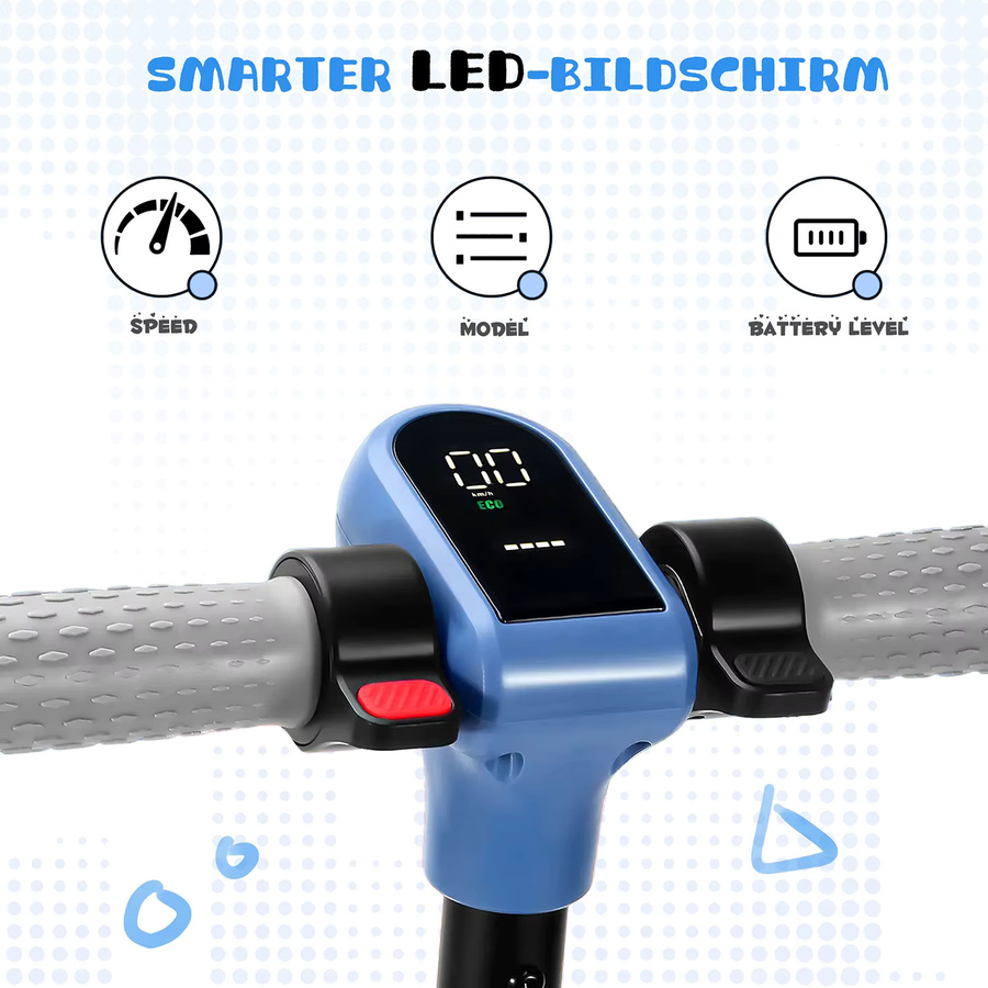 Vankel Elektroroller für Kinder, mit Bluetooth, Regenbogenlichtern, LCD-Display - Bild 3