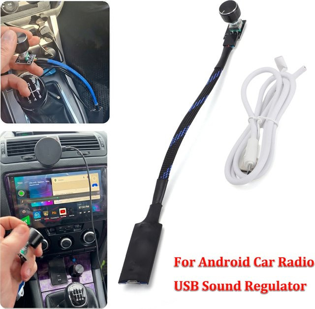 Universeller USB-Lautstärkeregler für Android-Autoradios in Schwarz zur Multimedia-Audio-Steuerung - Bild 1